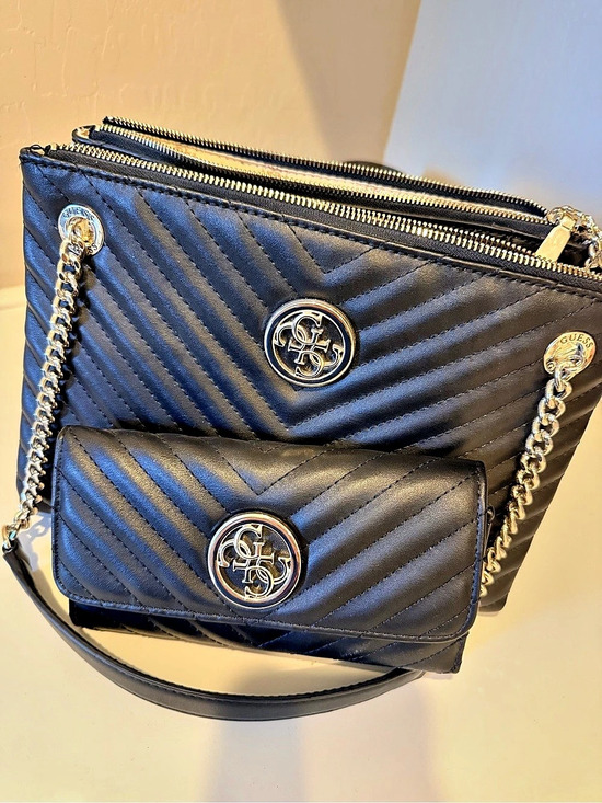 Guess Handbags - GUESS Quilted Crossbody Bag in Black